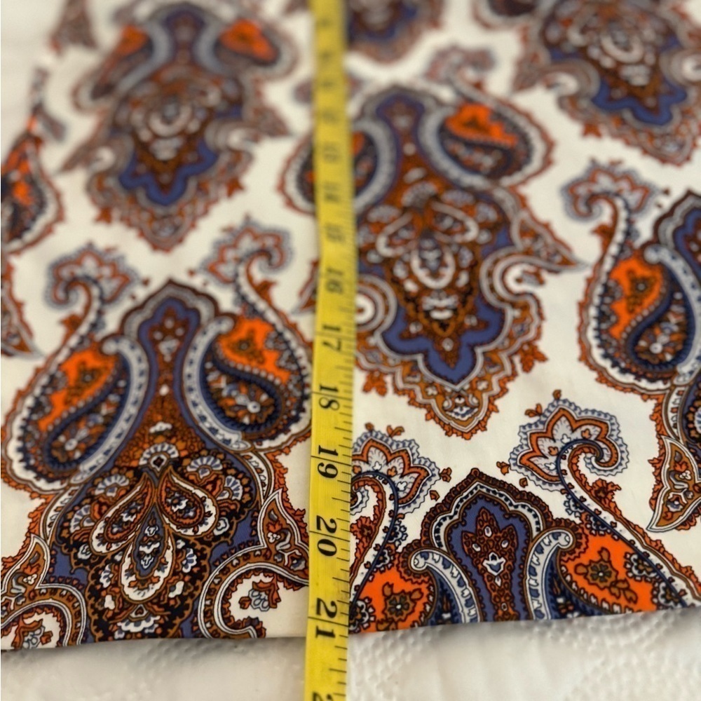 J. Crew Ivory, Purple & orange paisley skirt with stretch Sz-8 - Picture 6 of 6